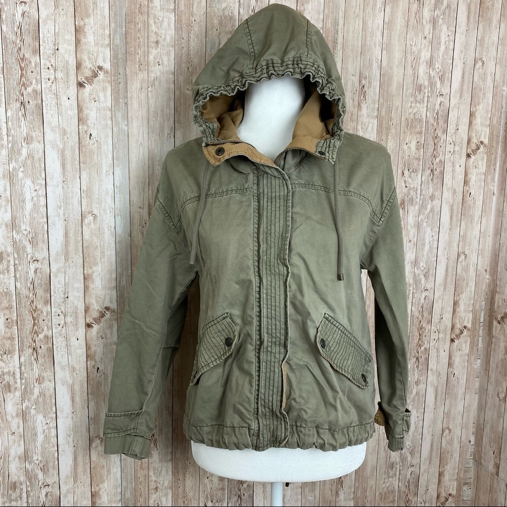 Abercrombie & Fitch Military Utility Zip Front Long Sleeve Jacket Hoodie Size XS